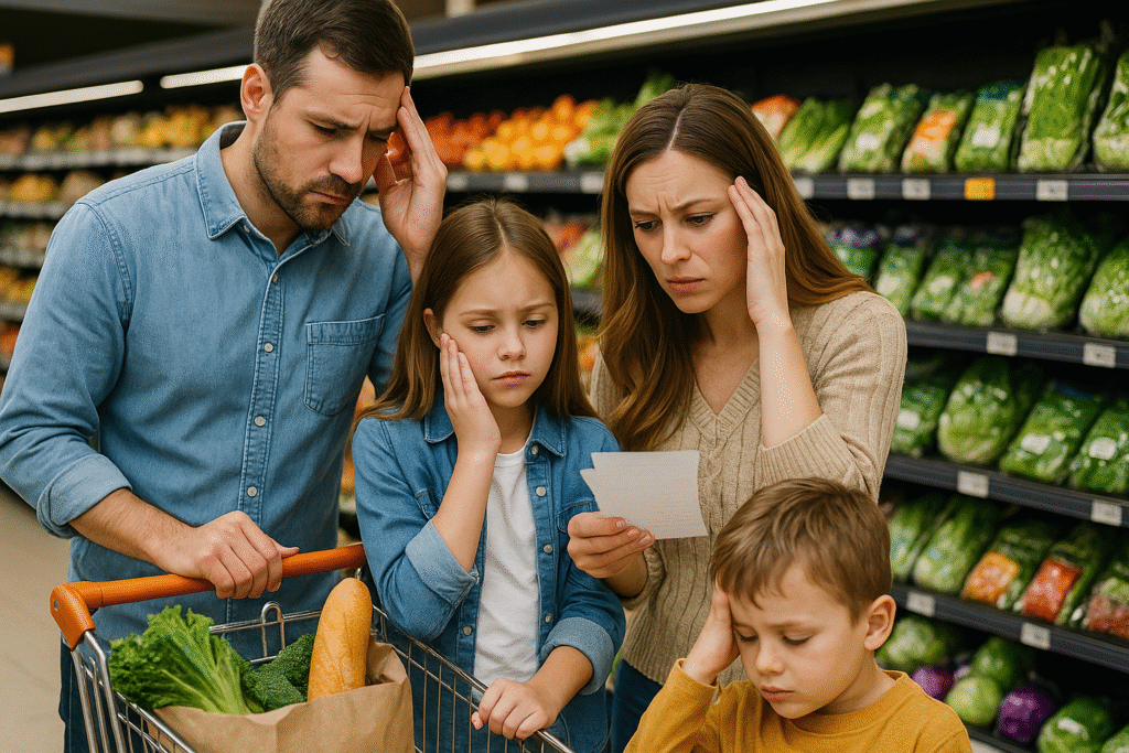 Grocery shopping with inflated prices