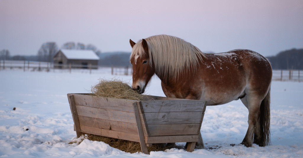 horse in the winter
