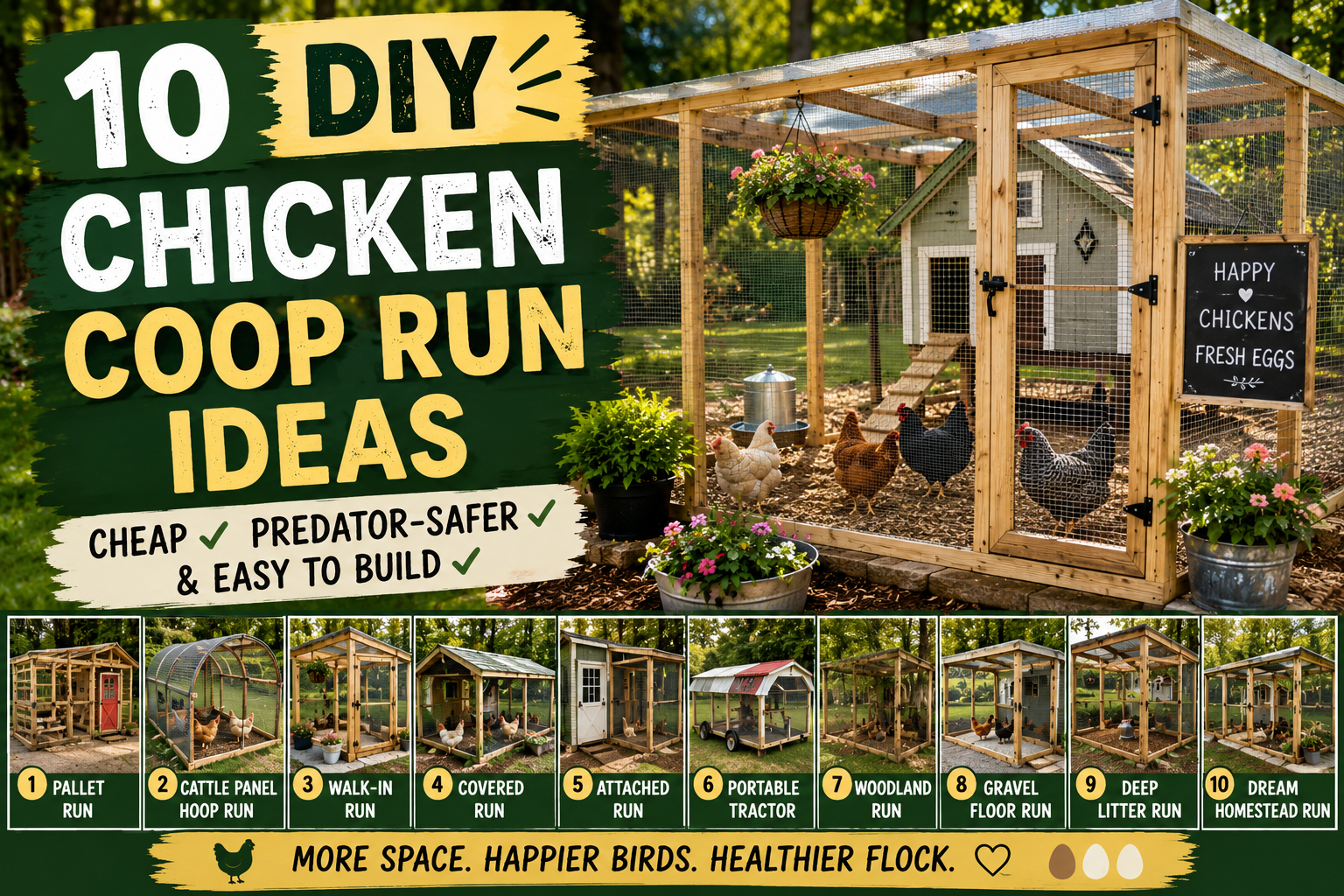 10 DIY Chicken Coop Run Ideas: Cheap, Predator-Safer & Easy to Build