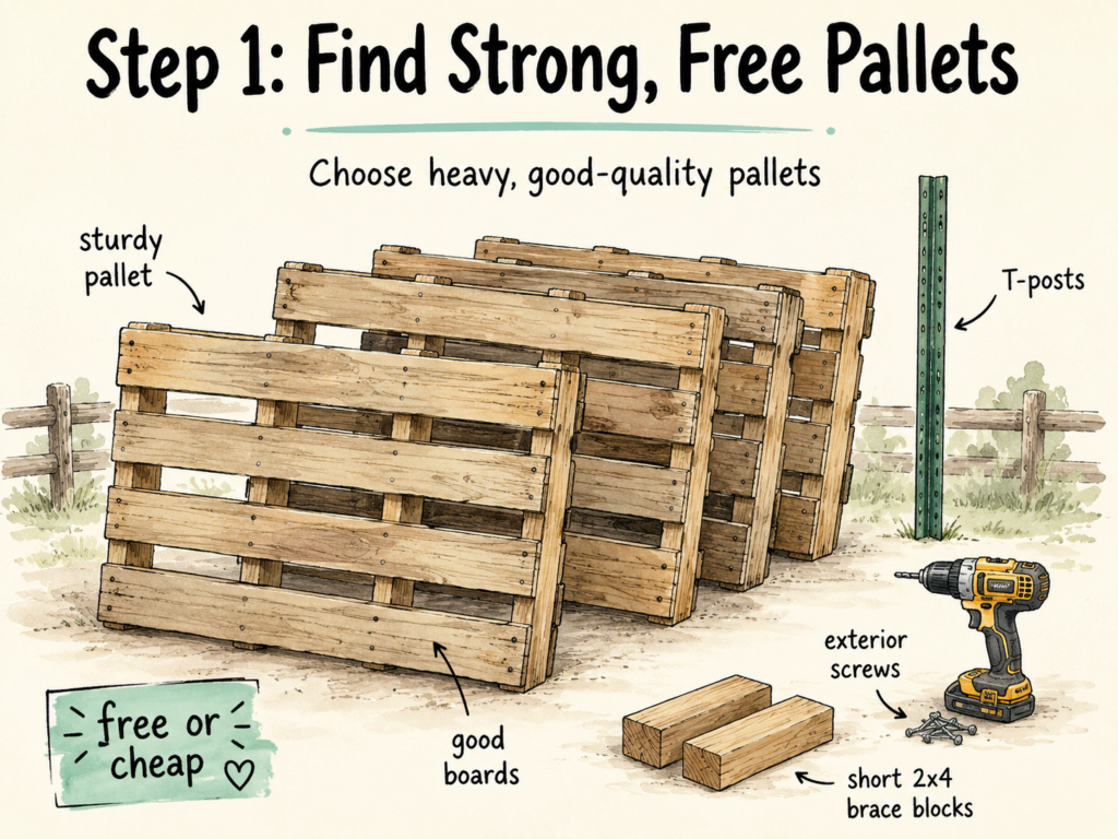Building a pallet fence step one