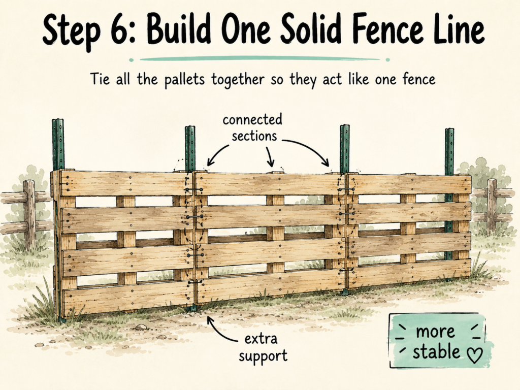 step 6 creating a pallet fence for pigs