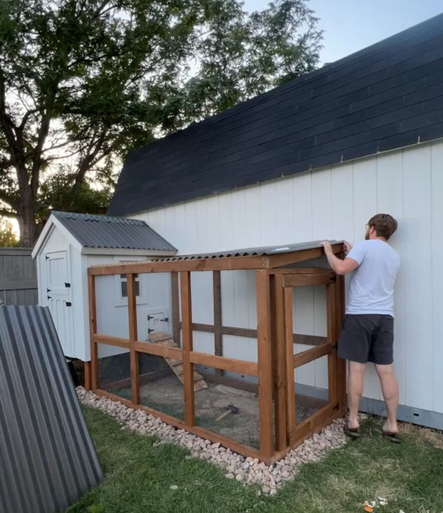 Attached chicken run