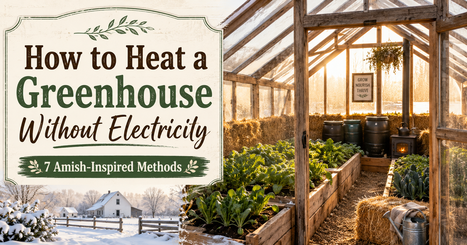 Heat a greenhouse without electrity like the amish