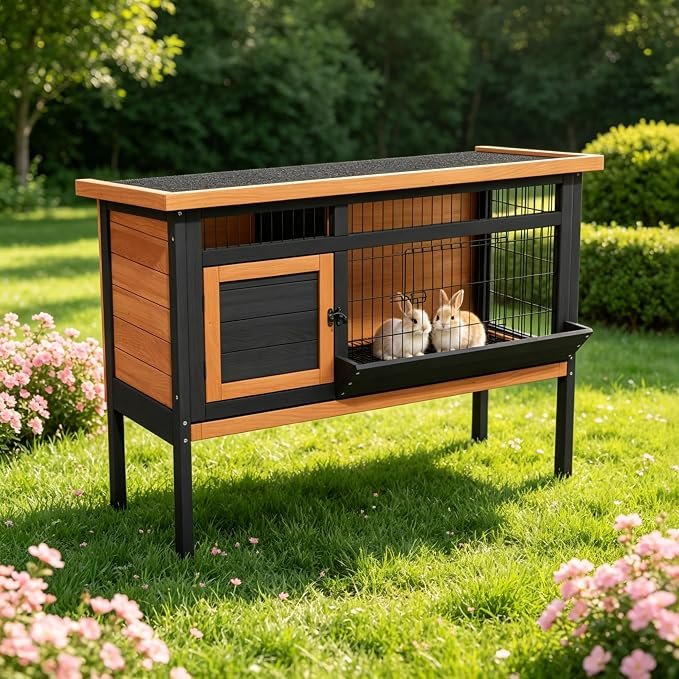 Outdoor hutch for rabbits