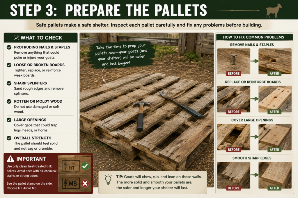 Goat pallet house step