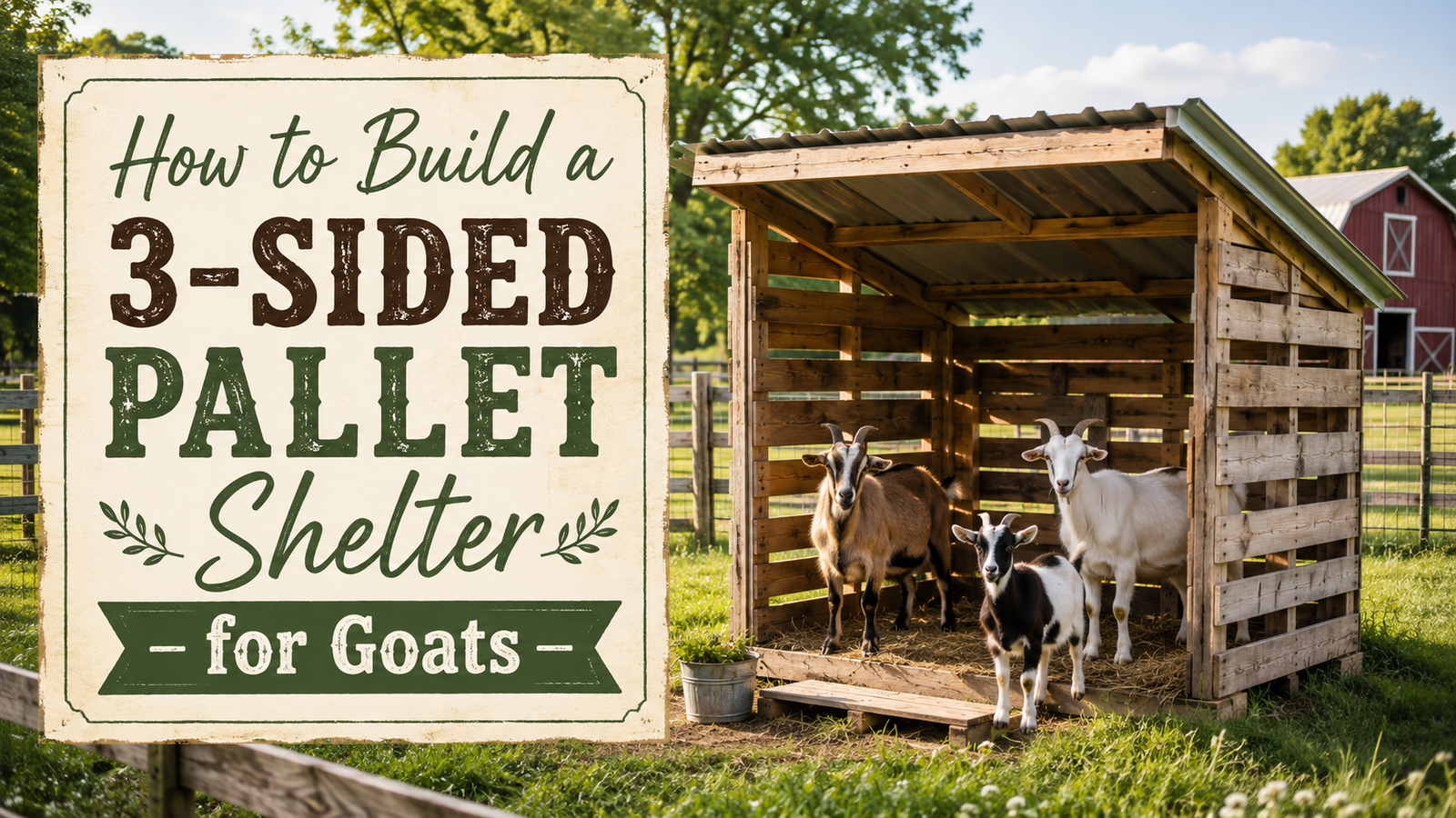 How to build a 3 sided pallet shelter for goats