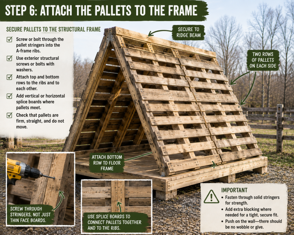 Step 6 pallet a frame shelter for goats
