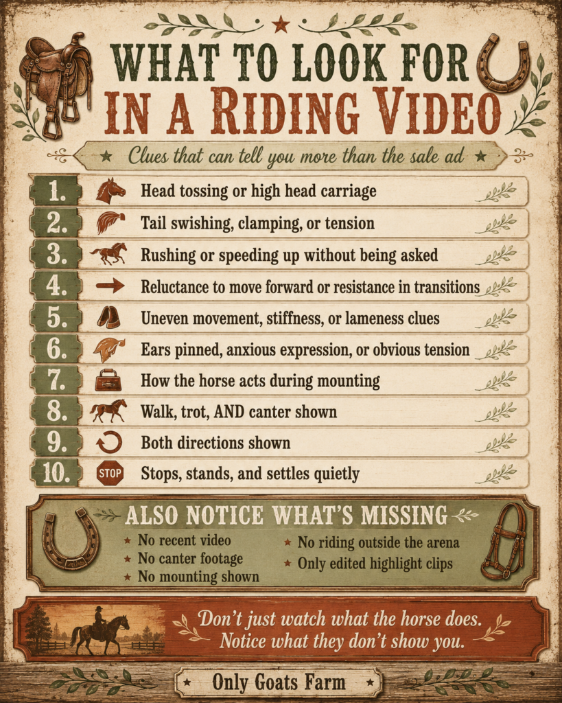 What to look for in a riding video