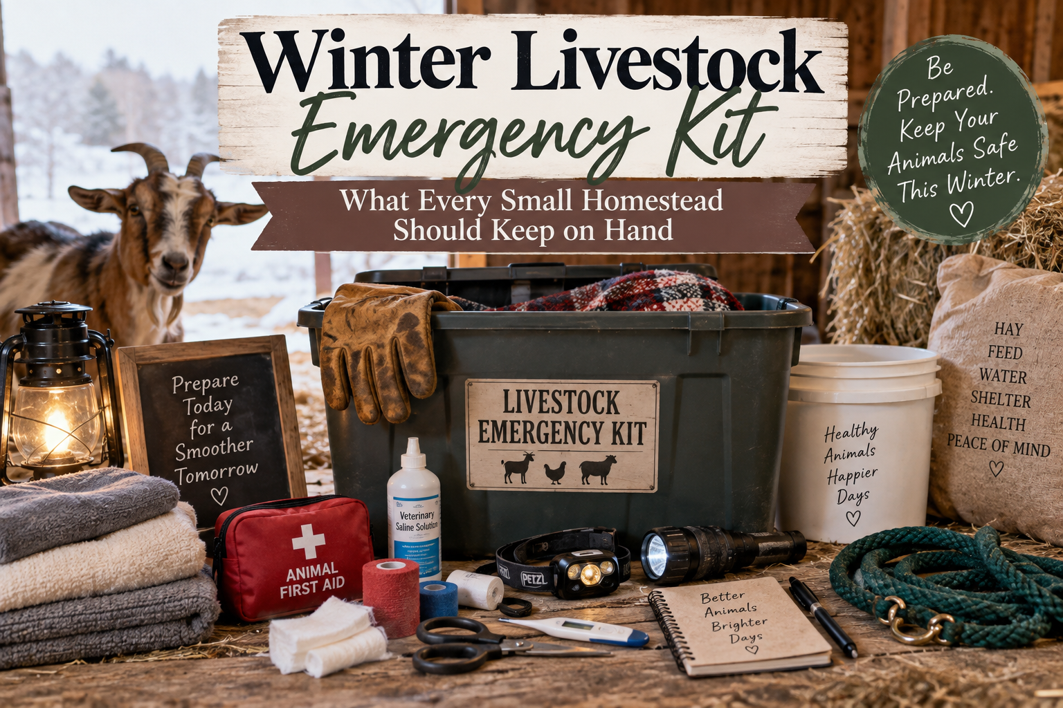 Winter livestock emergency kit